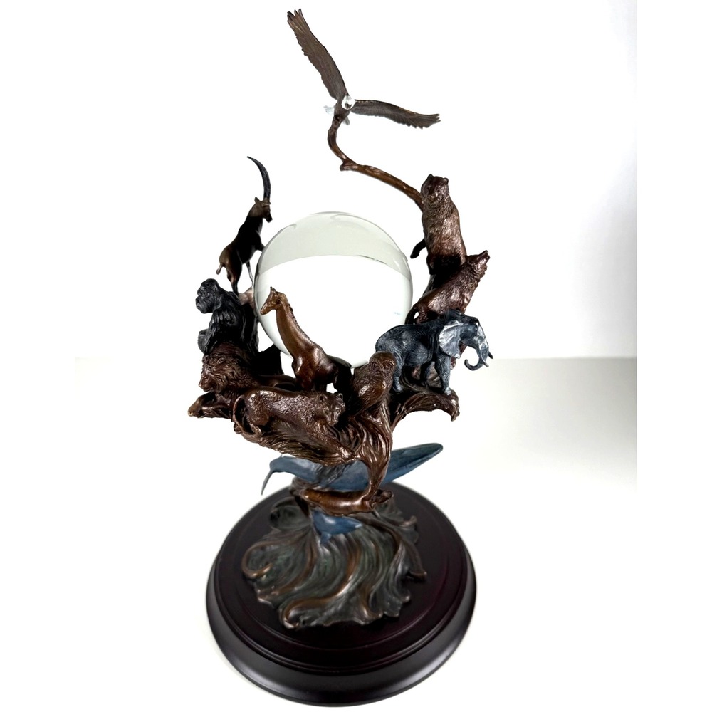 Franklin Mint Guardians of the World Crystal Ball Bronze Sculpture Steven Lord